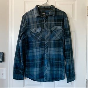 NWT O’Neill Glacier Plaid Button Down Fleece Shirt